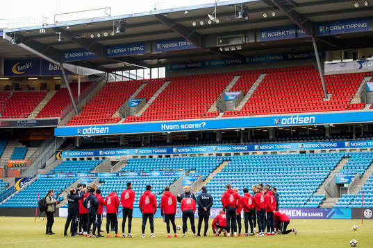 Lars Lagerbäck, head coach of Norway, together with the