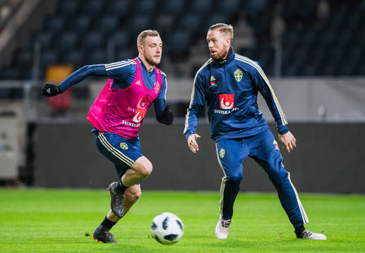 Sveriges John Guidetti och Pontus Jansson