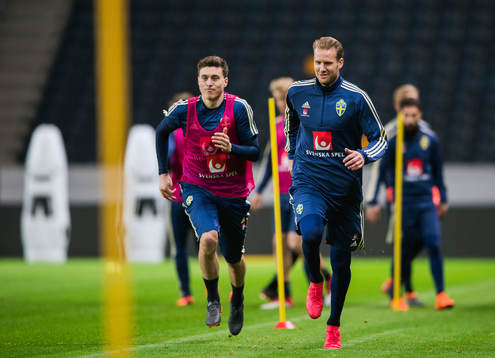 Sveriges Victor Nilsson Lindelöf och Ola Toivonen