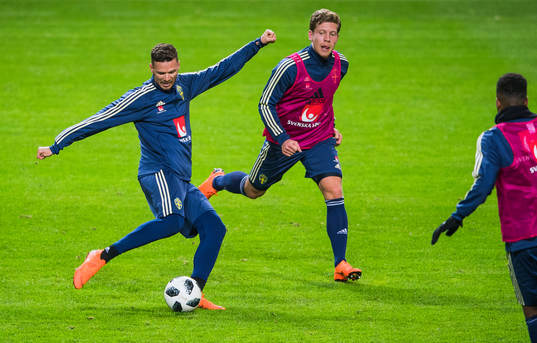 Sveriges Marcus Berg och Alexander Fransson