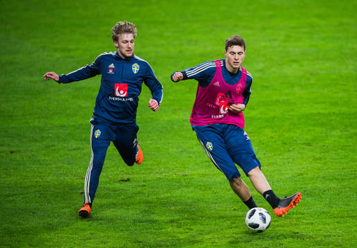 Sveriges Emil Forsberg och Victor Nilsson Lindelöf