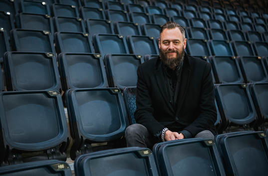 Olof Lundh vid Sveriges fotbollslandslags träning