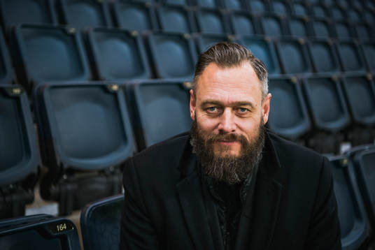 Olof Lundh vid Sveriges fotbollslandslags träning