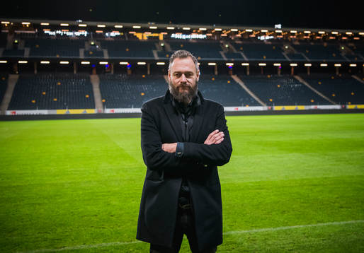 Olof Lundh vid Sveriges fotbollslandslags träning