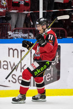 Malmö Redhawks Lukas Haudum jublar