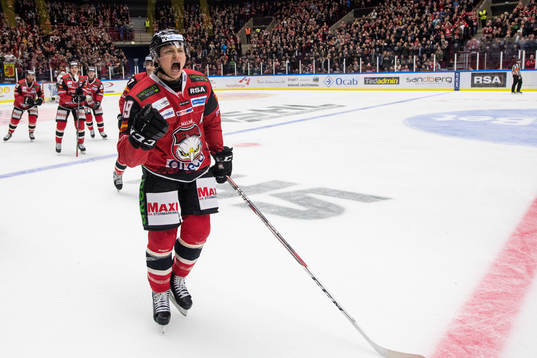 Malmö Redhawks Rhett Rakhshani jublar