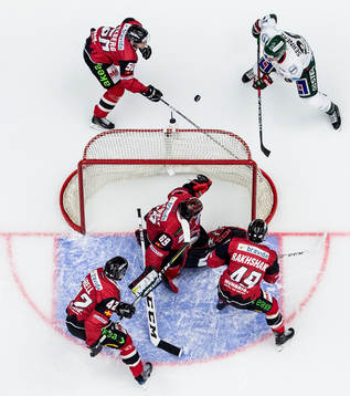 Frölundas Joel Lundqvist oroar mot Malmö Redhawks