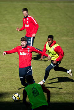 Håvard Nordtveit, Markus Henriksen and Ola Kamara of Norway