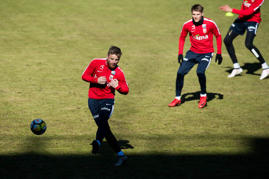 Fredrik Midtsjø and Martin Ødegaard of Norway