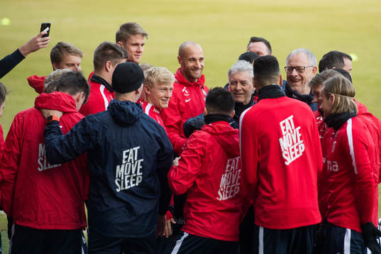 Birger Meling, Lars Lagerbäck, head coach of Norway, and