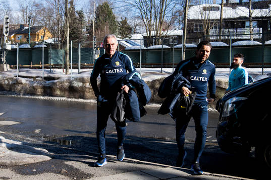 Bert van Marwijk, head coach of Australia, arrives at a