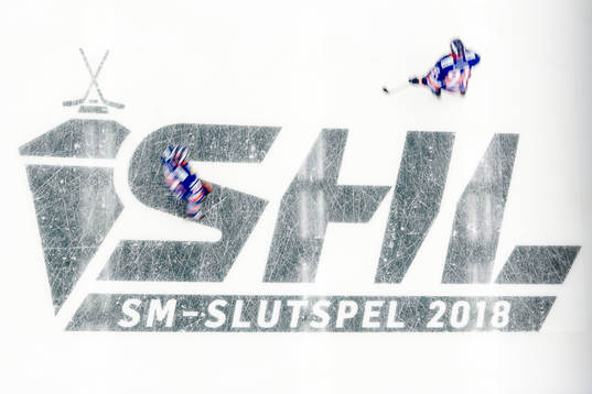 Slutspelslogotyp på isen