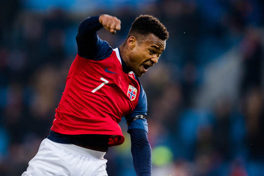 Ola Kamara of Norway celebrates the 1-1 goal
