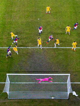 Tore Reginiussen of Norway scores 2-1 behind goalkeeper Mat
