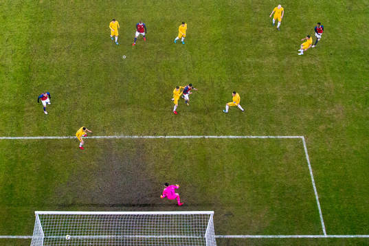 Ola Kamara of Norway scores 4-1 behind goalkeeper Mat Ryan