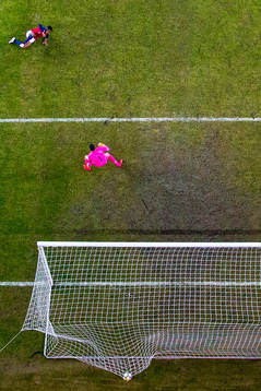 Ola Kamara of Norway scores 3-1 behind goalkeeper Mat Ryan