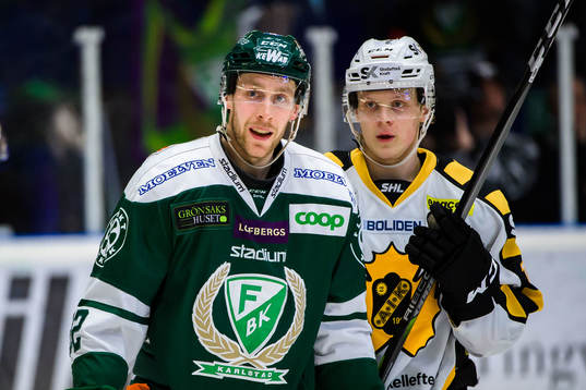 Färjestads Per Åslund och Skellefteås Linus Lindström
