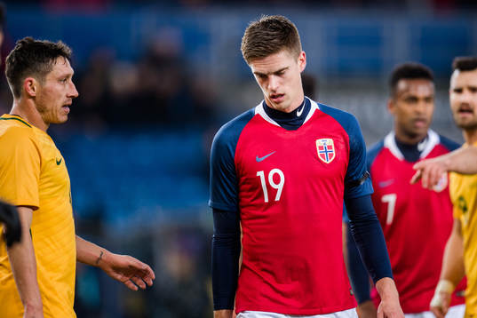 Markus Henriksen of Norway  looks dejected
