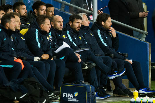 Mark van Bommel, assistant coach of Australia, and Bert van