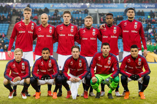 Kristoffer Ajer (2nd row), Tore Reginiussen, Markus
