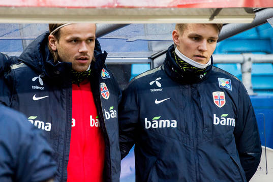 Iver Fossum and Martin Ødegaard of Norway