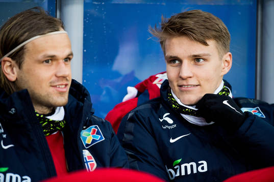 Iver Fossum and Martin Ødegaard of Norway