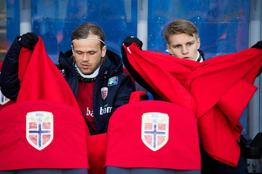 Iver Fossum and Martin Ødegaard of Norway