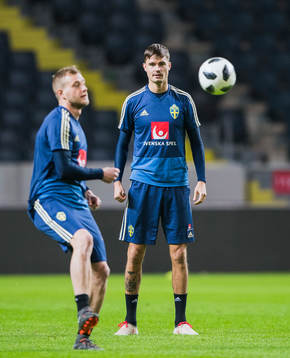 Sveriges Mikael Lustig och John Guidetti