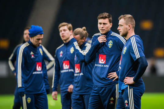 Sveriges Victor Nilsson Lindelöf och John Guidetti