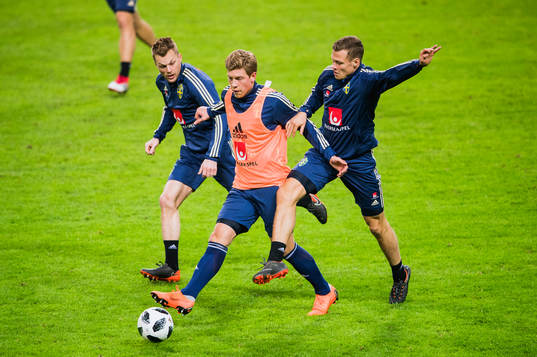 Sveriges Sebastian Larsson, Alexander Fransson och Viktor