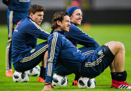 Sveriges Victor Nilsson Lindelöf, Emil Forsberg och Gustav