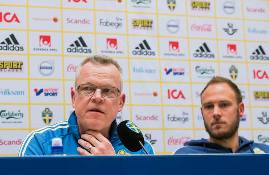 Sveriges förbundskapten Janne Andersson och Andreas