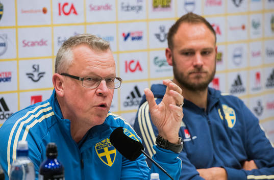Sveriges förbundskapten Janne Andersson och Andreas