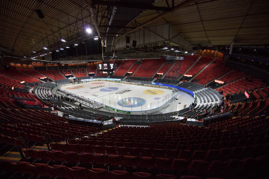 Scandinavium interiört innan kvartsfinal 3 i SM-slutspelet