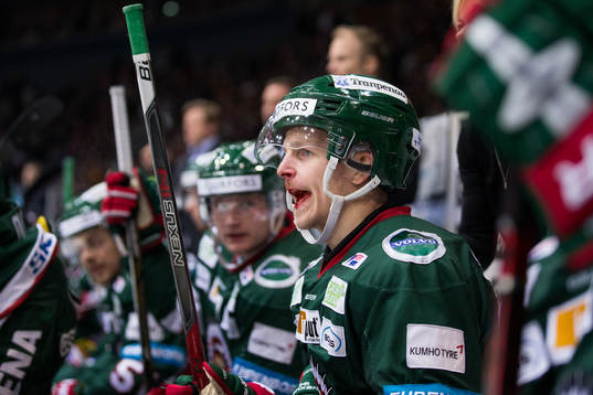 Frölundas Max Friberg irriterad