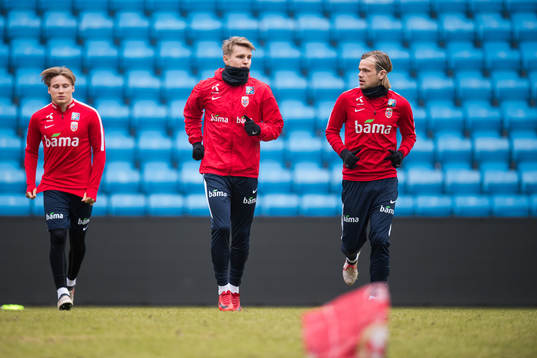 Jonas Svensson, Martin Ødegaard and Iver Fossum of Norway