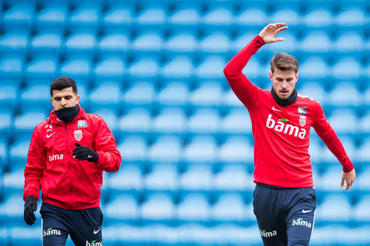 Tarik Elyounoussi and Håvard Nordtveit of Norway