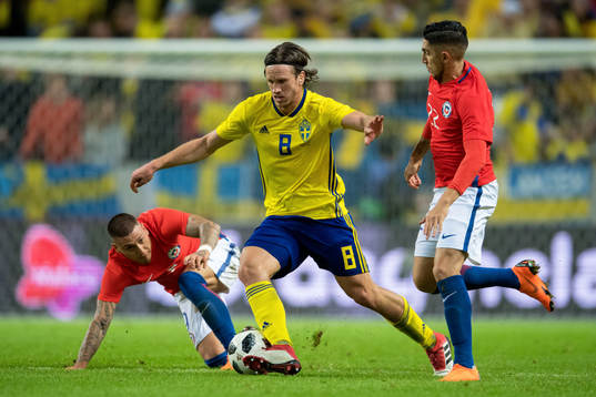 Chiles Nicolás Castillo och Diego Valdés och Sveriges