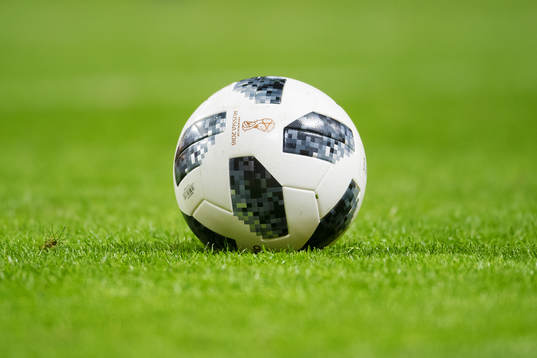 En matchboll med logotypen för FIFA World Cup Russia 2018