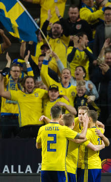 Sveriges Mikael Lustig, Sebastian Larsson, Ola Toivonen och