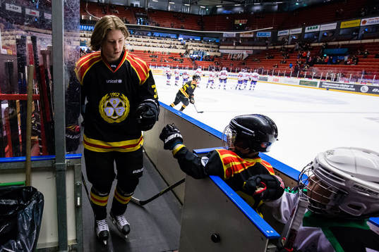 Brynäs Oliver Nordberg innan kvartsfinal 4 i SM-slutspelet