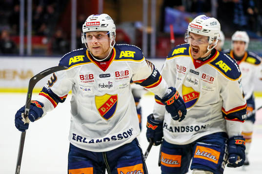 Djurgårdens Linus Hultström jublar