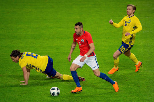 Sveriges Gustav Svensson och Emil Forsberg och Chiles