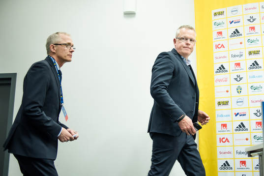 Staffan Stjernholm och förbundskapten Janne Andersson