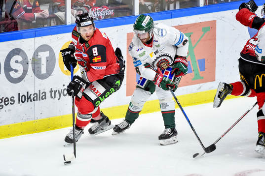 Malmö Redhawks Frederik Storm och Frölundas John Nyberg
