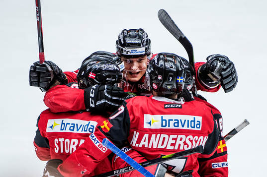 Malmö Redhawks Fredrik Händemark, Frederik Storm och Nils