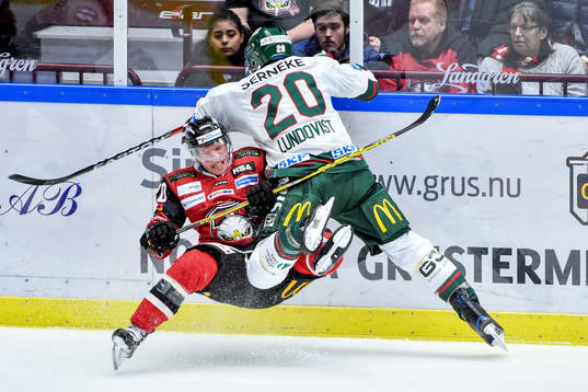 Malmö Redhawks Erik Forssell och Frölundas Joel Lundqvist