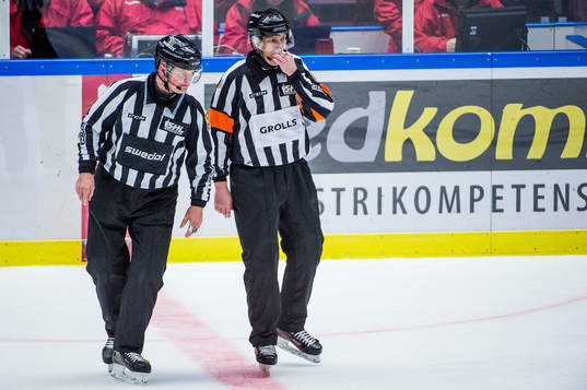 Domarna Ludvig Lundgren och Morgan Johansson