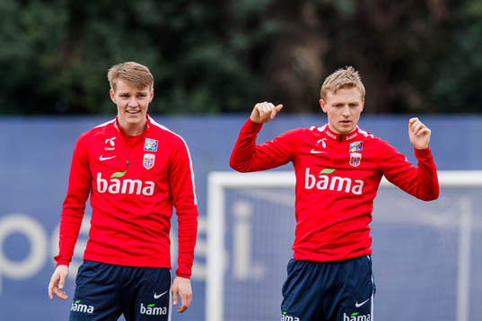 Martin Ødegaard and Mats Møller Dæhli of Norway