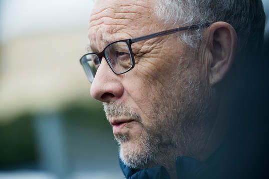Lars Lagerbäck, head coach of Norway, is been interviewed